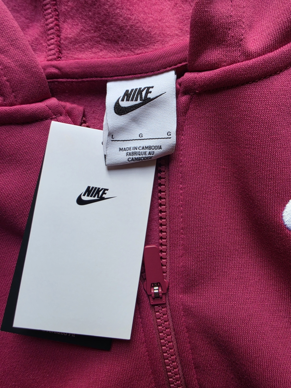 Nike Kids' Fleece Full-Zip Hoodie - Pink - Picture 3 of 7